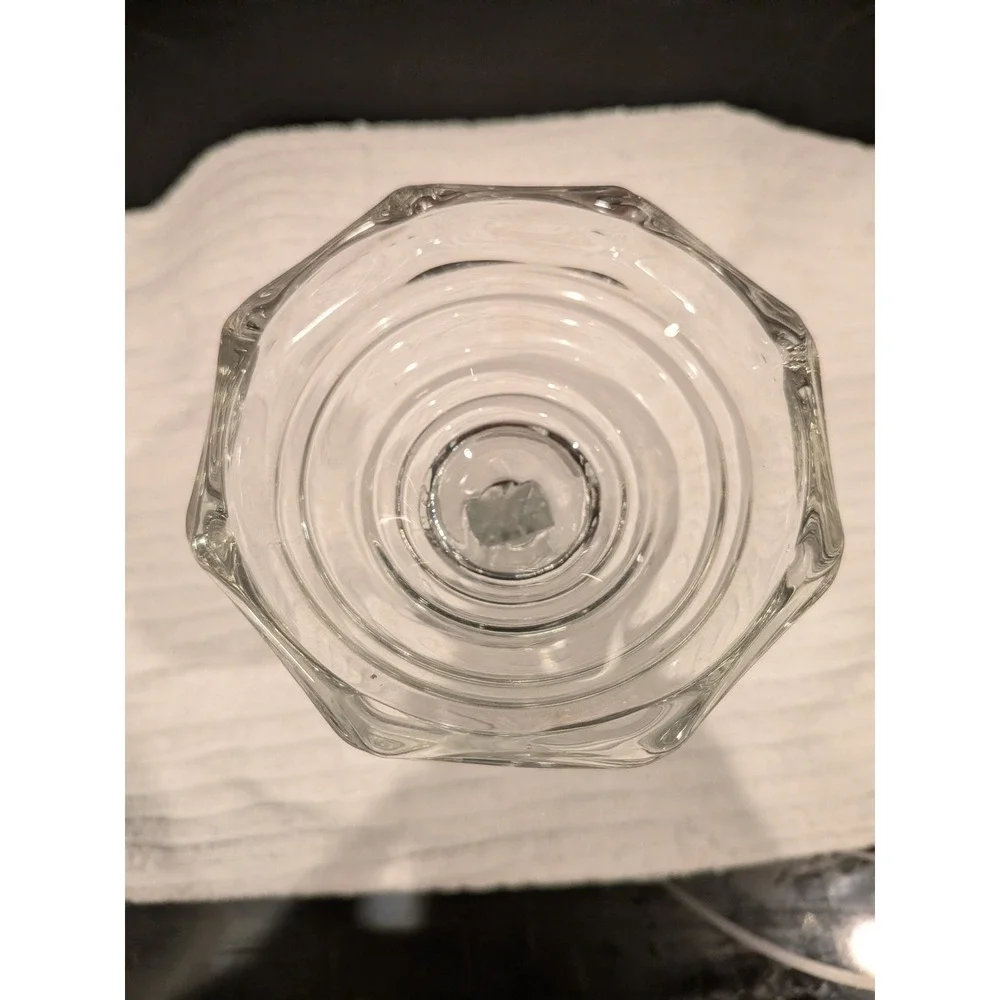 Clear Glass Crucifix Candle Holder Frosted Jesus Figurine Religious Decor